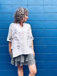 Linen Cotton: Cream Shirt ~ Linen ~ XL
