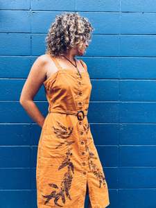 Striking Orange Dress ~ Linen ~ S/M