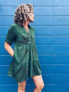 Forest Green Dress ~ Linen ~ XS/S