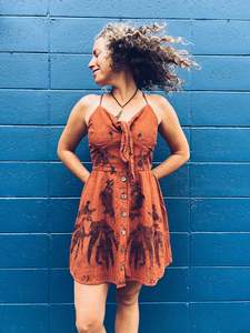 Lil Burnt Orange Dress ~ Linen ~ XS/S