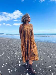 Wild Mustard Dress ~ Linen ~ L