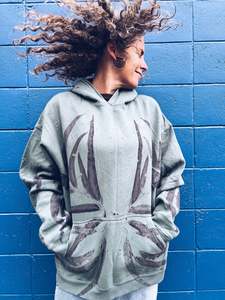 Mens Unisex: Unisex Green Grey Hoody ~ Cotton ~ XL ~ NEW