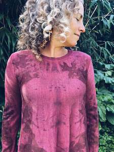 Plant Dyed Merino Wool: Pink Longsleeve ~ Merino ~ L