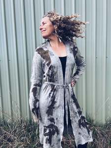 Earthy Long Cardigan  ~ Merino ~ XL