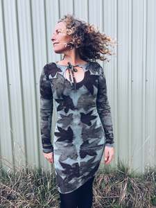 Wild Liquid Amber Blue Dress ~ Merino ~ XXS-S ~ New