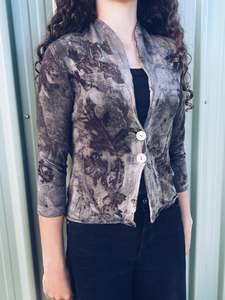 Plant Dyed Merino Wool: Wild 3/4 top ~ Silk/Merino ~ XXS/XS