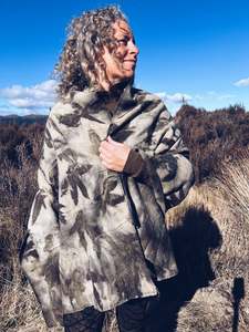 Wool Blanket Wrap/Scarf ~ Liquid Amber & Eucalyptus