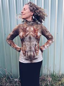 Plant Dyed Knitwear: Earthy Gum Turtleneck ~ Merino ~ M