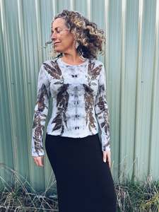Plant Dyed Knitwear: Thread Journeys Eucalyptus Cropped Long sleeve ~ Merino ~ M ~ NEW