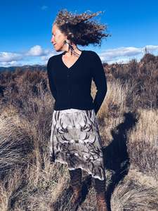 Plant Dyed Skirts: Thread Journeys Earthy Eucalyptus Skirt ~ Merino ~ S/M ~ NEW