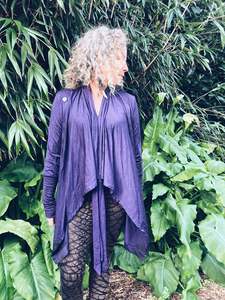 Purple Wraparound Cardigan ~ Merino ~ S/M