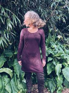 Purple Tunic Dress ~ Merino ~ S/M