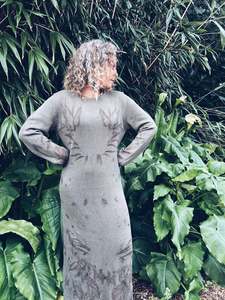 Khaki Maxi Dress ~ Linen/Cotton ~ Size L ~ NEW