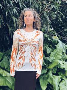 Plant Dyed Knitwear: Thread Journeys Firey Eucalyptus Long sleeve ~ Merino ~ L ~ NEW