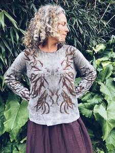 Plant Dyed Knitwear: Khaki Crewneck Jersey ~ Cashmere Wool ~ L/XL ~ NEW