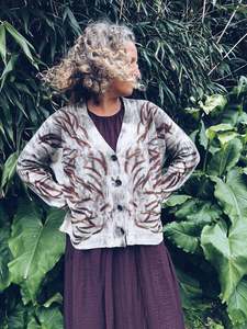 Firey Eucalyptus Cardigan ~ Cashmere Wool ~ L/XL ~ NEW