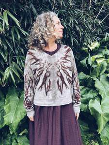 Plant Dyed Knitwear: Khaki Firey Eucalyptus Jersey ~ Cashmere Wool ~ L/XL ~ NEW