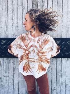Plant Dyed Tops Hoodies: Thread Journeys Onion Skins Drift Top ~ Merino ~ L/XL