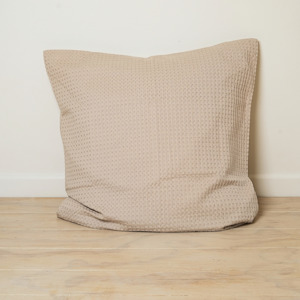100% Cotton Waffle Euro Pillowcase- Natural