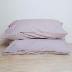 Bedding: 100% Stonewashed Cotton Pillowcase Pair- Lavender