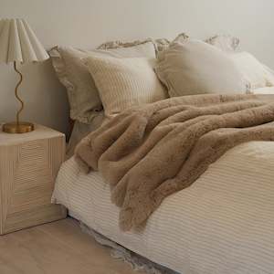 Homeware: Vegan Fur Throw- Big Bear Pewter