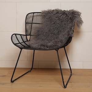 Homeware: Tibetan Lambskin Rug - Charcoal