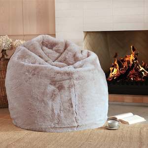 Bean Bags: Vegan Fur Bean Bag- Pewter