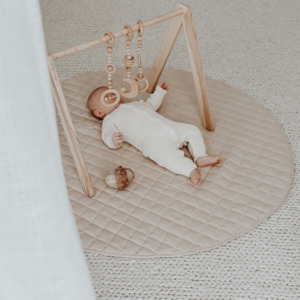 Nursery: 100% French Flax Linen Playmat- Latte