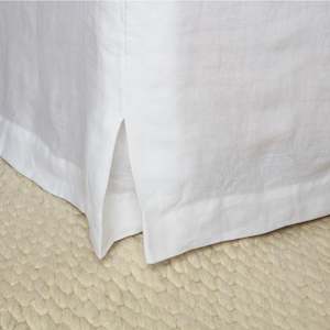 Bed Skirts: French Flax Linen Bed Skirt- White