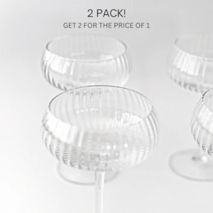 2 Pack- Clear Champagne Coupe