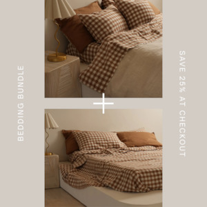 Natural Oat and Ginger Gingham Bundle