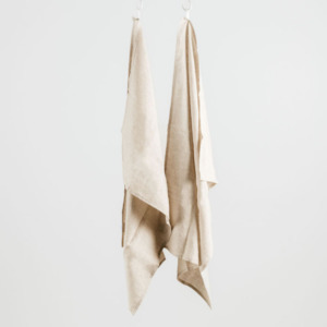 100% French Linen Tea Towel - Set 2-Natural Oat