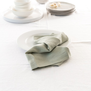 100% French Flax Linen Napkin- Set of 4 Sage