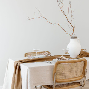 100% French Flax linen Table Cloth- Natural Oat