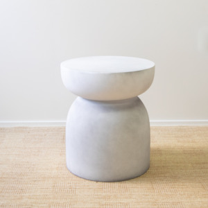 Colour Crush Lavender: Pedestal Side Table- Stone