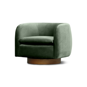 Furniture: Charlie Swivel Chair- Olive Velvet