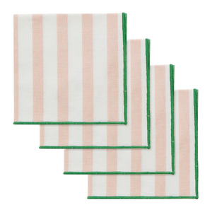 Luna S/4 Cotton Napkins- Pink/Emerald