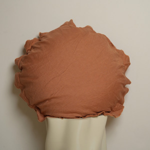 Bedding: 100% Flax Linen Round Feather Filled Cushion- Hazelnut