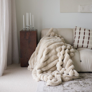 Benni Vegan Fur Throw- Pewter