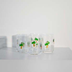 New: Palm Tree Icon Glass- Set of 4