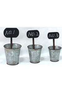 Set 3 Metal Pots with Chalk Memo Board - Homelandz