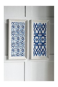 Products: Set of 2 wall art white and indigo - Homelandz