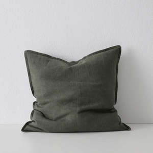 COMO LINEN CUSHION - KHAKI  50 x 50cm