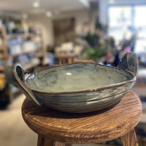 Magnolica 1: Magnolia Lane Handled Serving Bowl - green