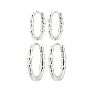 Sense Hoop Earrings 2n1 - Silver Plated