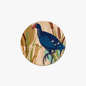 Perfect Additions: Screenprint Pukeko Coaster