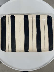 Magnolica 1: Magnolia Lane Black Stripe Platter - large