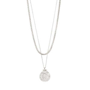 Nomad 2-in-1 coin necklace silver-plated