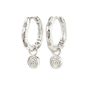 Fire Hoop Earrings - Silver Plated