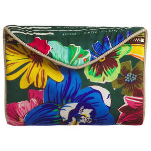 Bathroom: Sage and Clare Ines Silk Pouch - Verdant